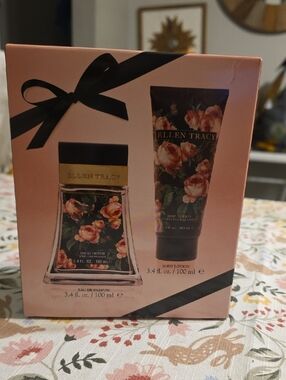 Ellen Tracy Pink Floral Perfume & Body Lotion Set
